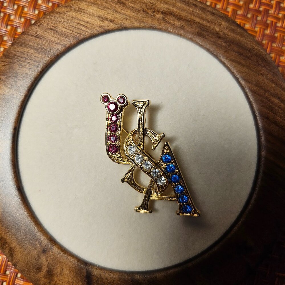 Disney USA Rhinestone Brooch - Vintage